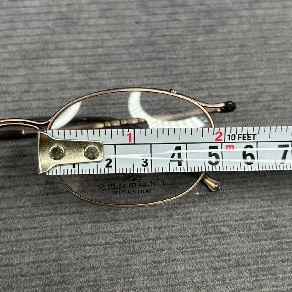 Omomuki K005 Titanium Y2k Eyeglass Frames Bronze Oval Japan Made 48-18-135